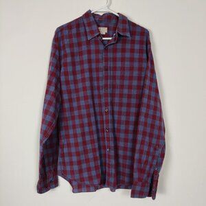 J. Crew Men's Button Down Plaid Shirt Size Large 100% Cotton Old Money